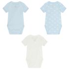 Baby Boys Blue & Ivory Whale Bodysuit ( 3-Pack ), 1, hi-res