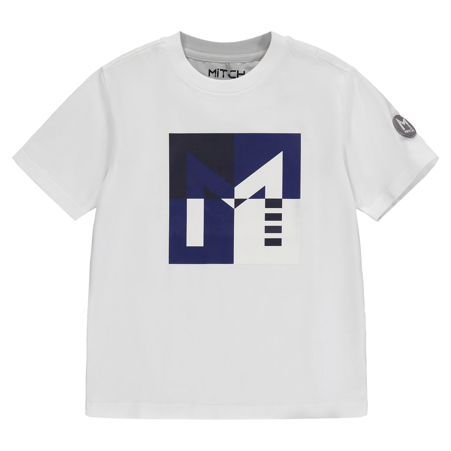 Boys White & Navy Blue Short Set, 1, hi-res