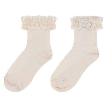 Baby Girls Beige Lace Socks