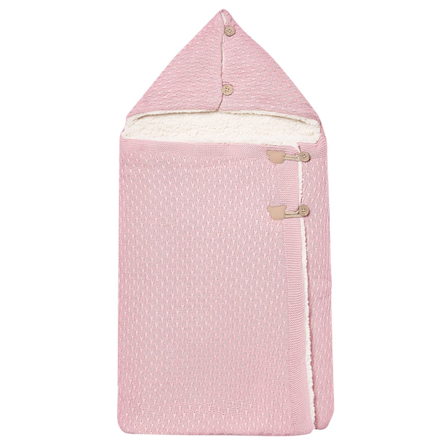 Baby Girls Pink Knitted Nest, 3, hi-res