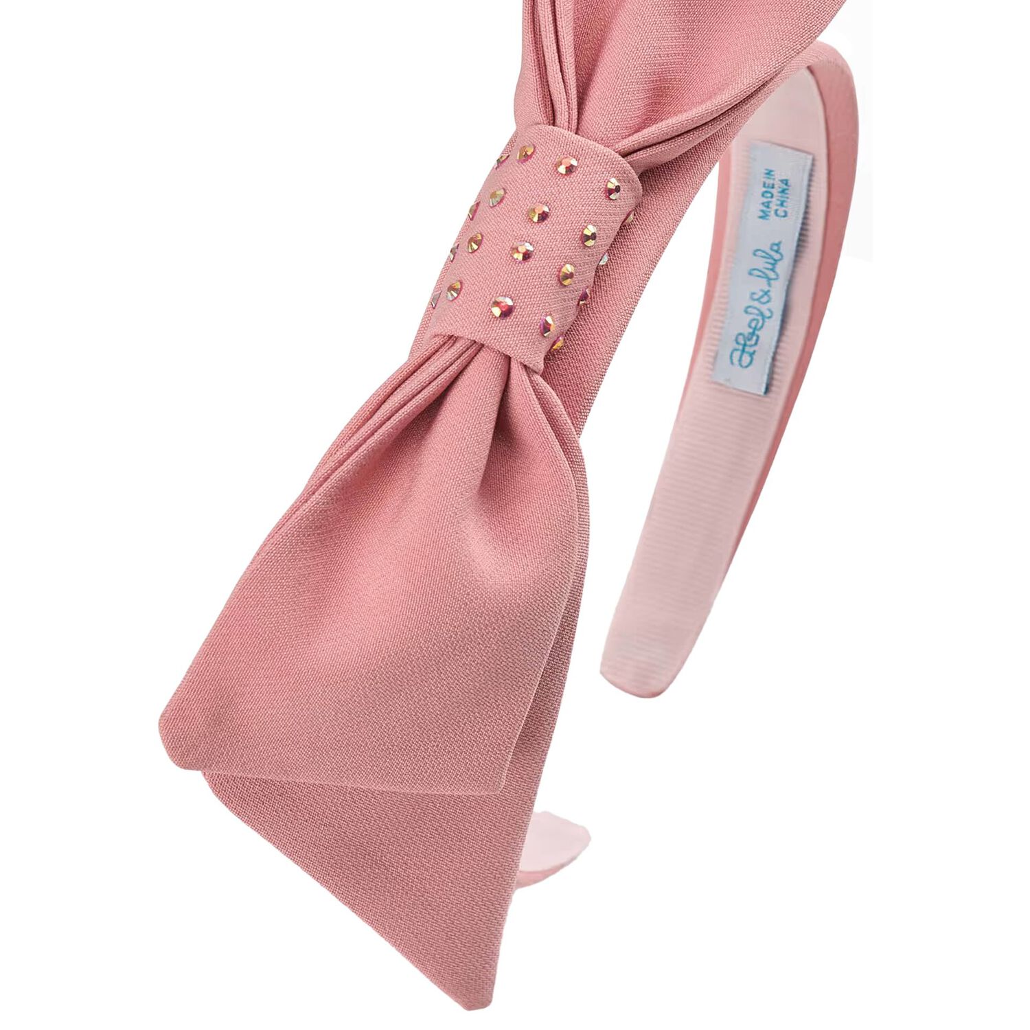 Girls Pink Crepe Bow Headband, 1, hi-res