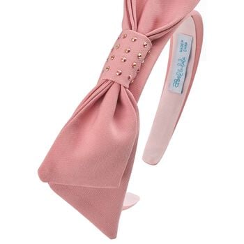 Girls Pink Crepe Bow Headband