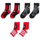 Boys Red & Black Spider Man Socks ( 3- Pack ), 1, hi-res