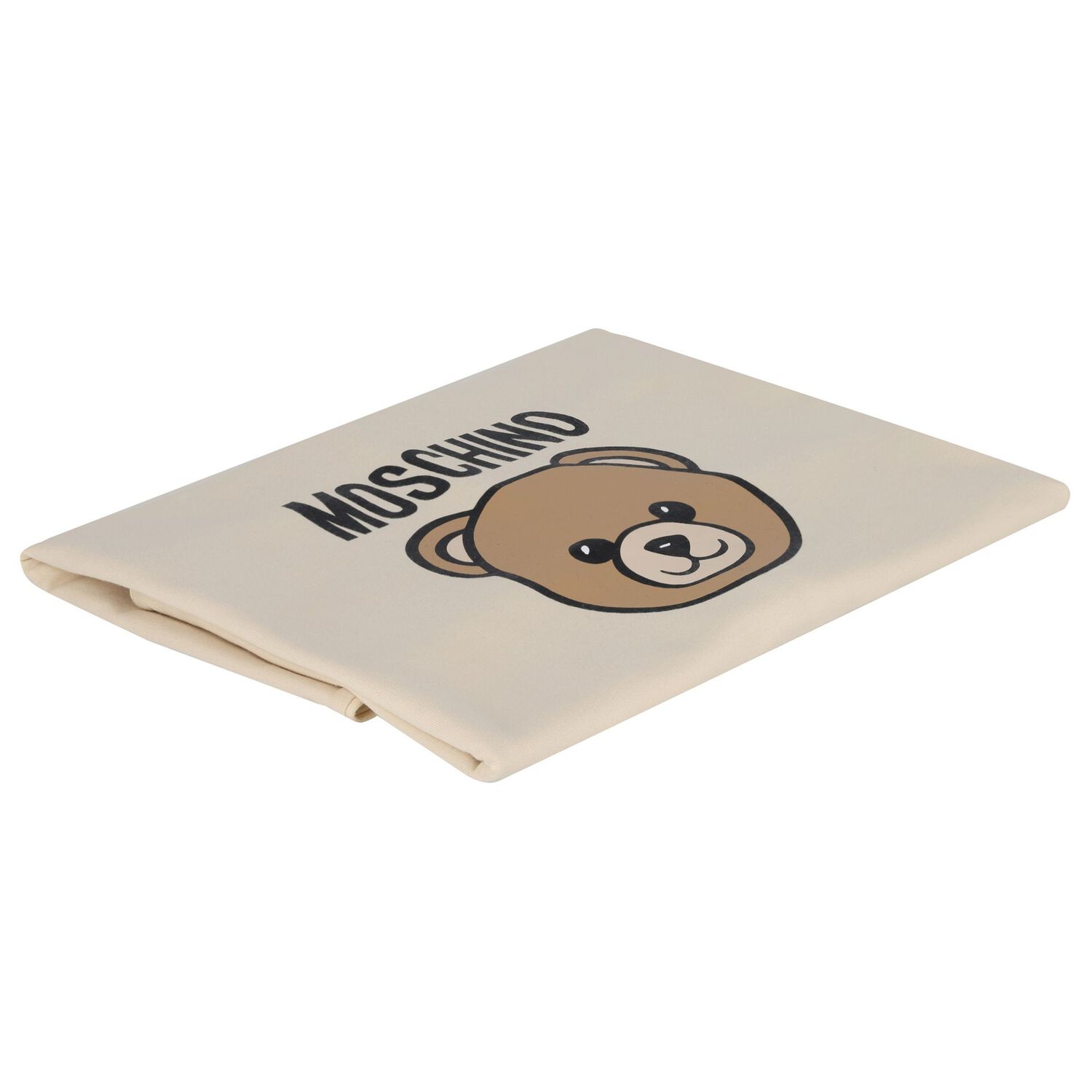 Beige Teddy Bear Logo Baby Blanket, 2, hi-res
