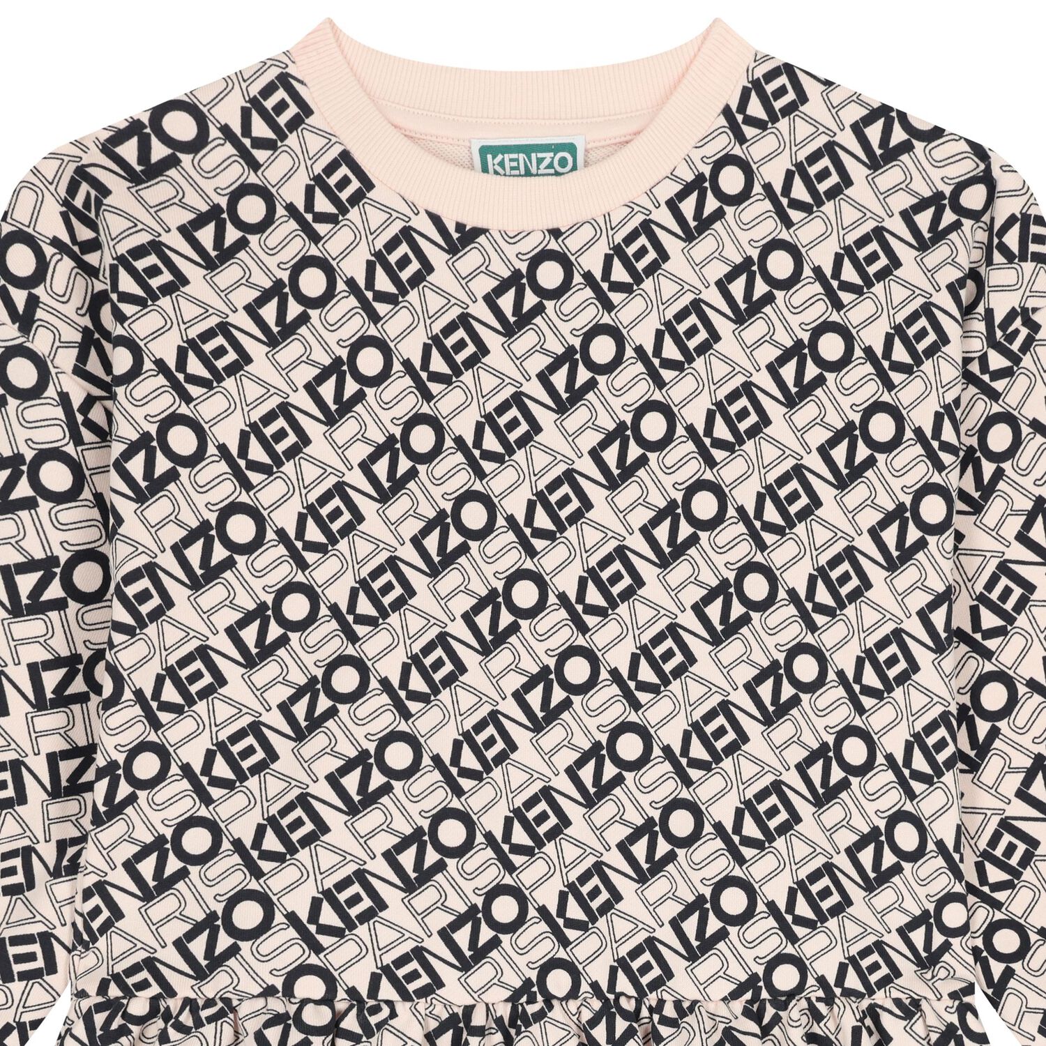 Girls Pink & Black Logo Dress, 1, hi-res