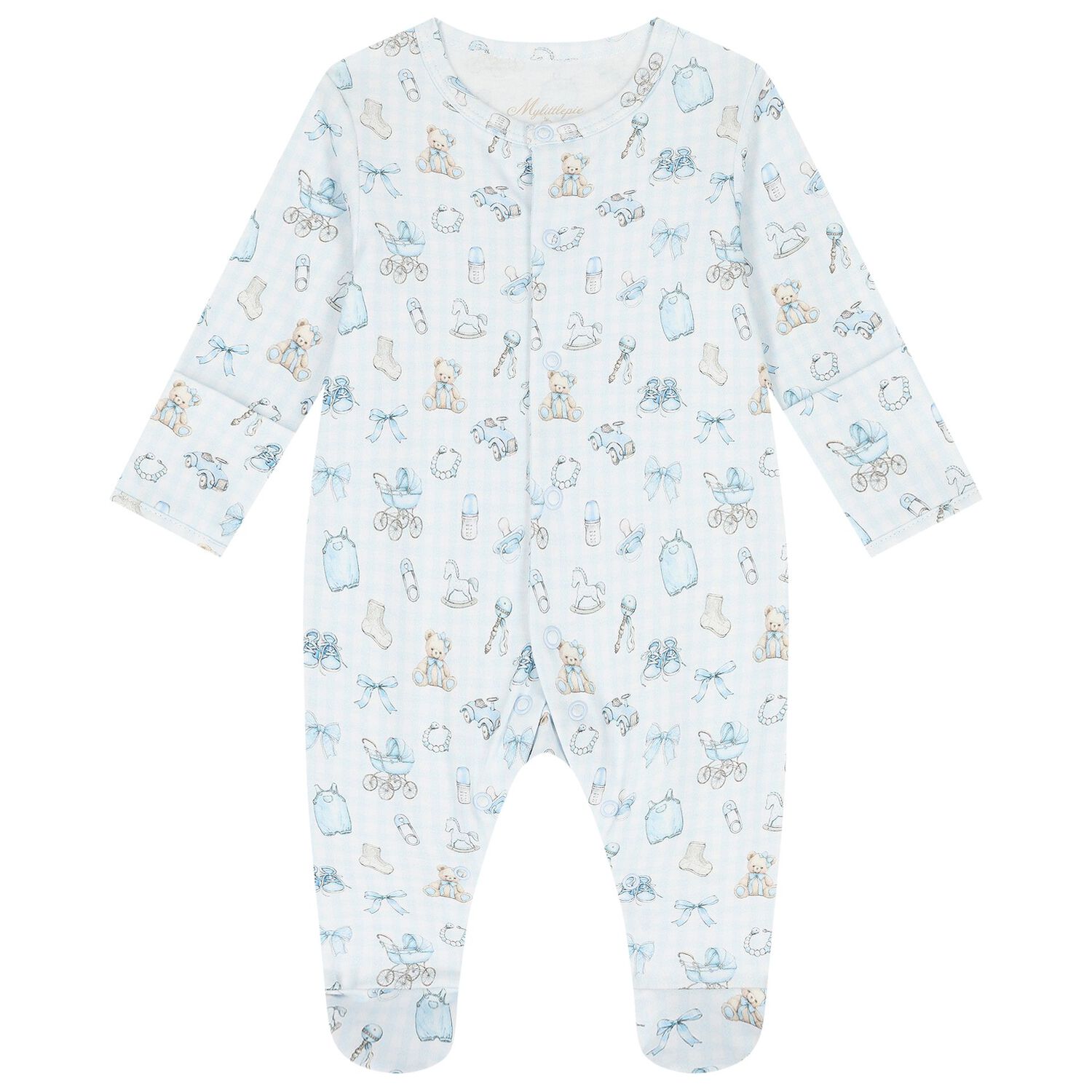 Blue Nursery Print Babygrow Gift Set (3 Piece), 1, hi-res image number null