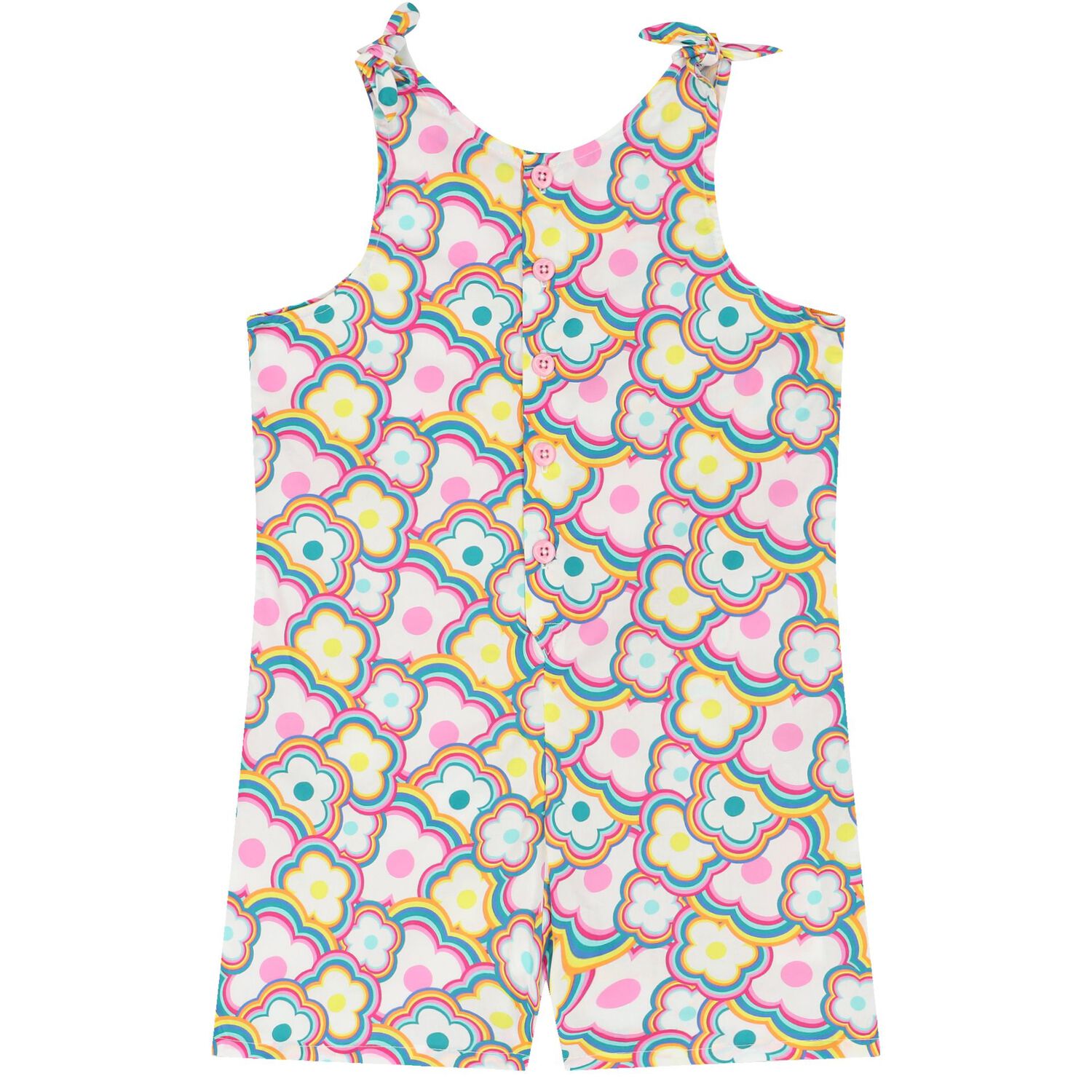 Girls White Floral Playsuit, 1, hi-res image number null