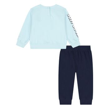 Younger Boys Blue & Navy Blue Logo Tracksuit