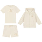 Ivory Logo 3-Piece Shorts Set, 1, hi-res