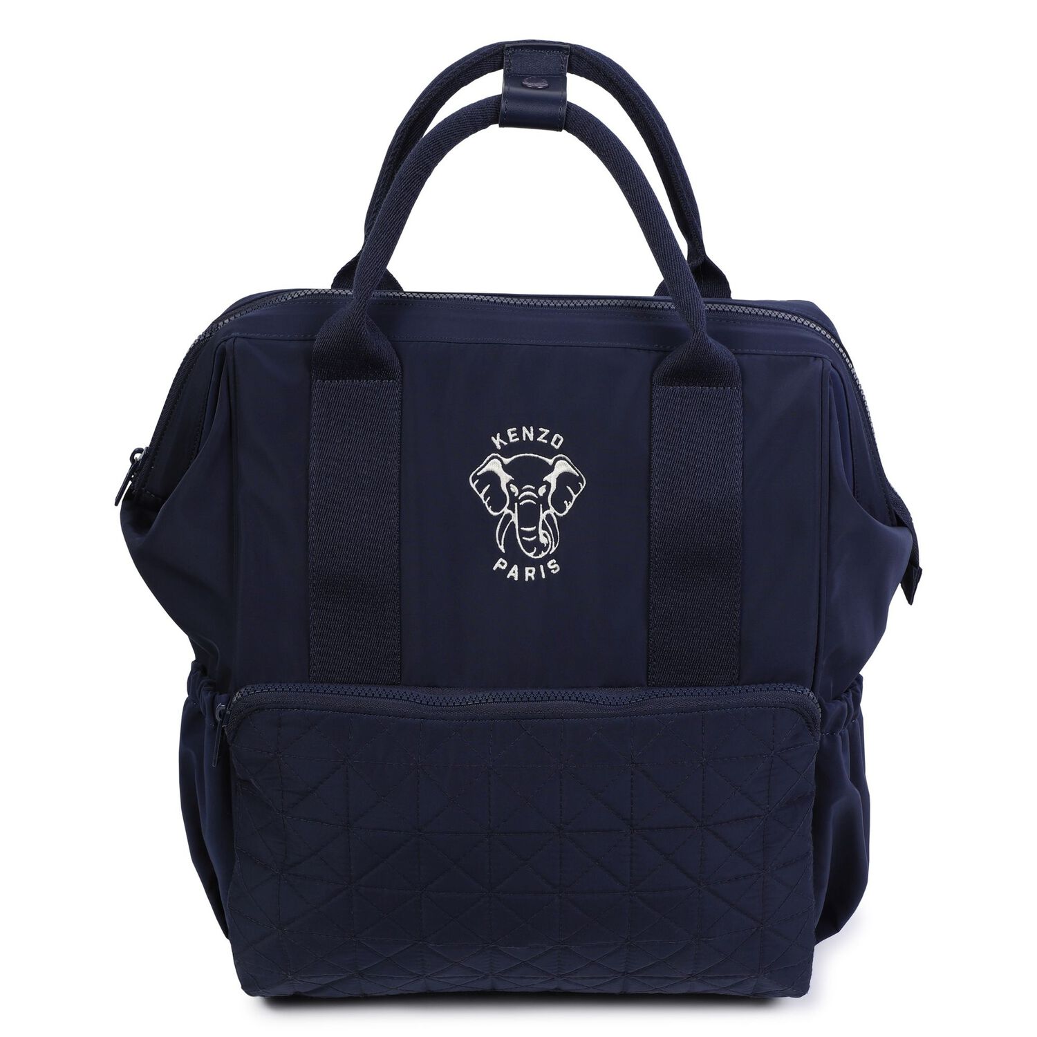 Navy Blue Elephant Logo Baby Changing Bag, 1, hi-res