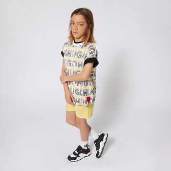 Boys White Monogram Logo T-Shirt