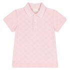 Younger Girls Pink GG logo Polo Shirt, 1, hi-res