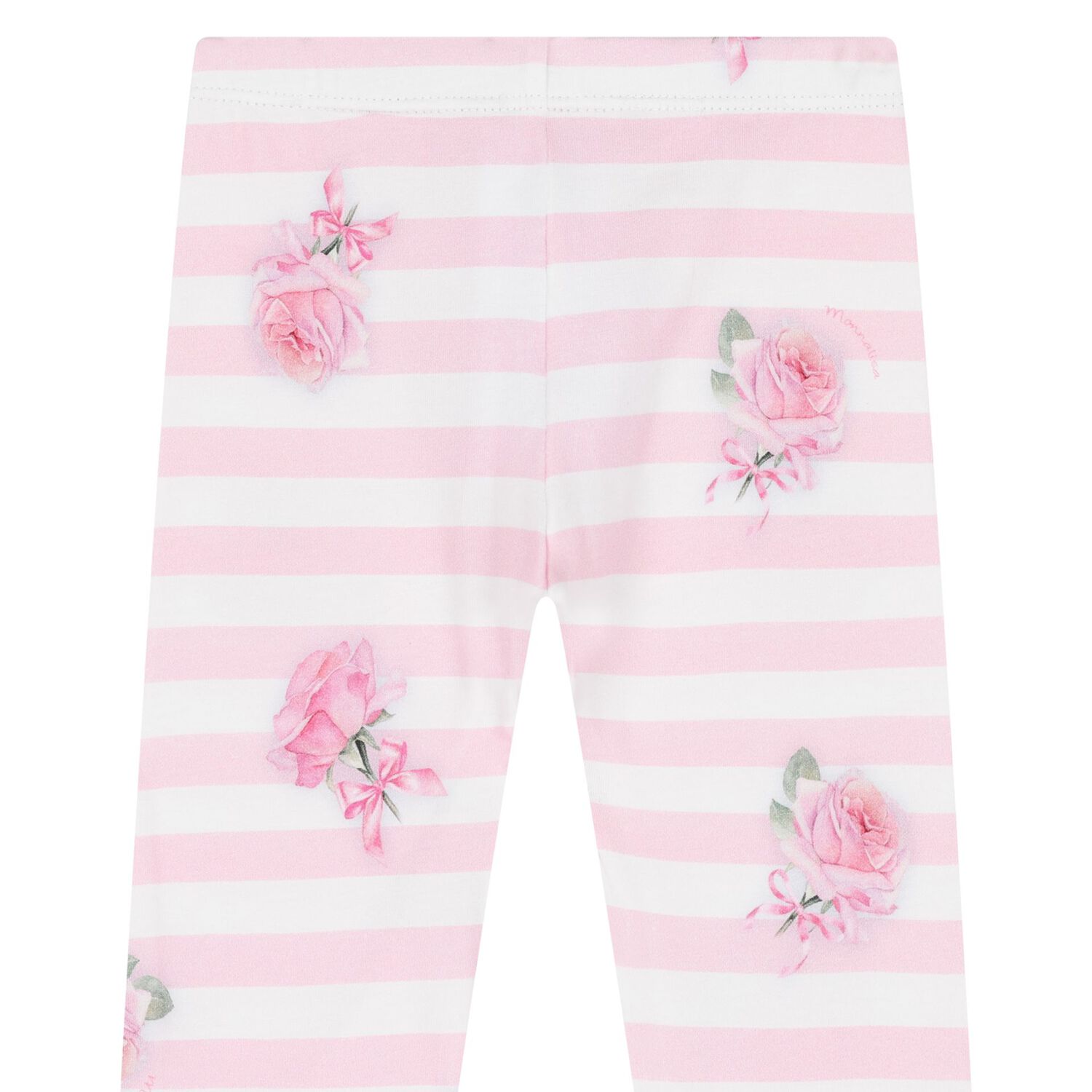 Younger Girls White & Pink Striped Leggings, 1, hi-res image number null