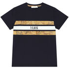 Boys Navy Blue Logo T-Shirt, 1, hi-res