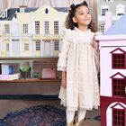Girls Beige Lace & Sequin Kristi Dress, 1, hi-res