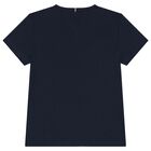 Girls Navy Blue Logo T-Shirt, 1, hi-res