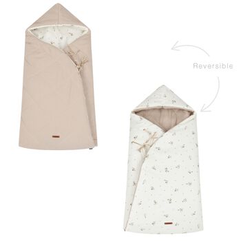 Ivory & Beige Hooded Reversible Baby Nest