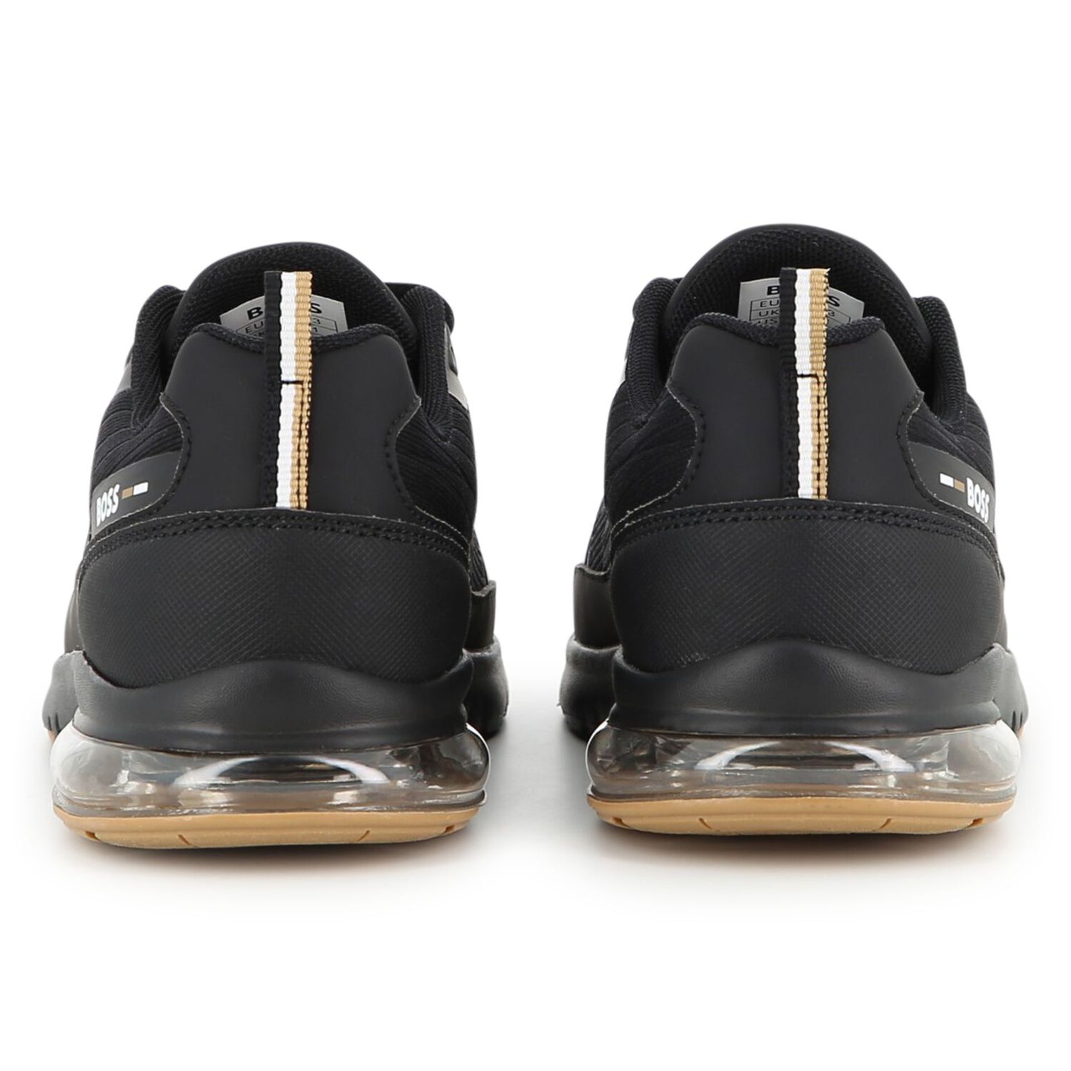 Boys Mini Me Black Logo Trainers, 1, hi-res