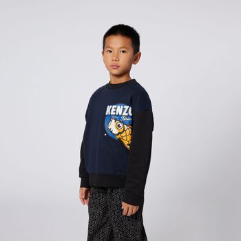 Boys Navy Blue Logo Sweatshirt