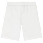 Boys White Logo Shorts, 1, hi-res