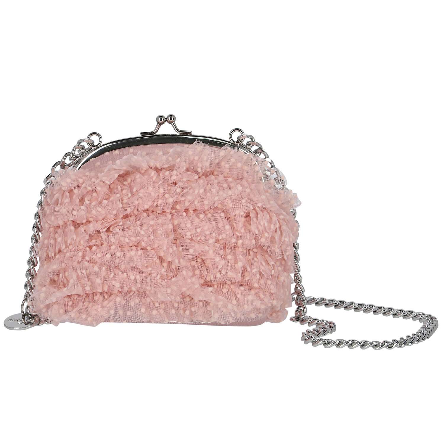 Girls Pink Tulle Shoulder Bag, 1, hi-res