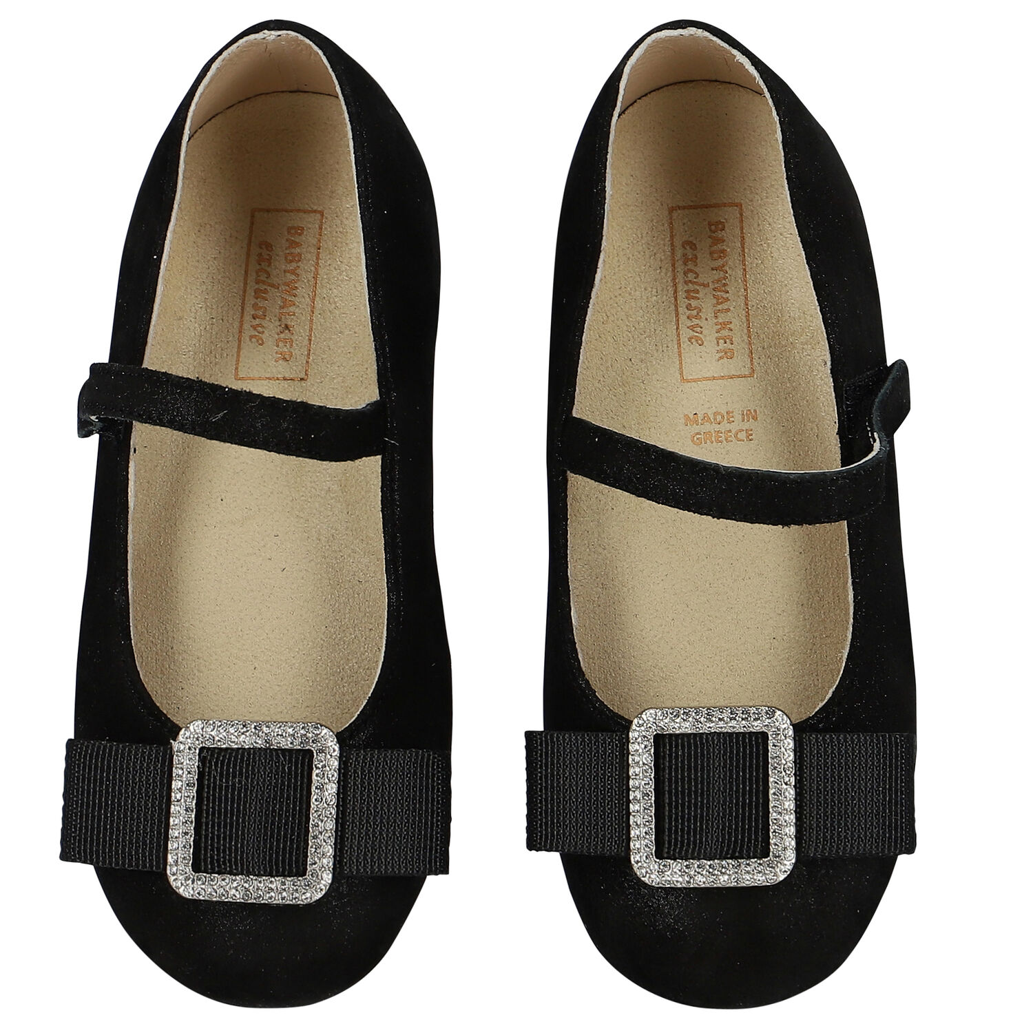 Girls Black Embellished Bow Shoes, 1, hi-res image number null