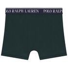 Boys Green & Navy Blue Logo Boxer Shorts ( 3-Pack ), 3, hi-res