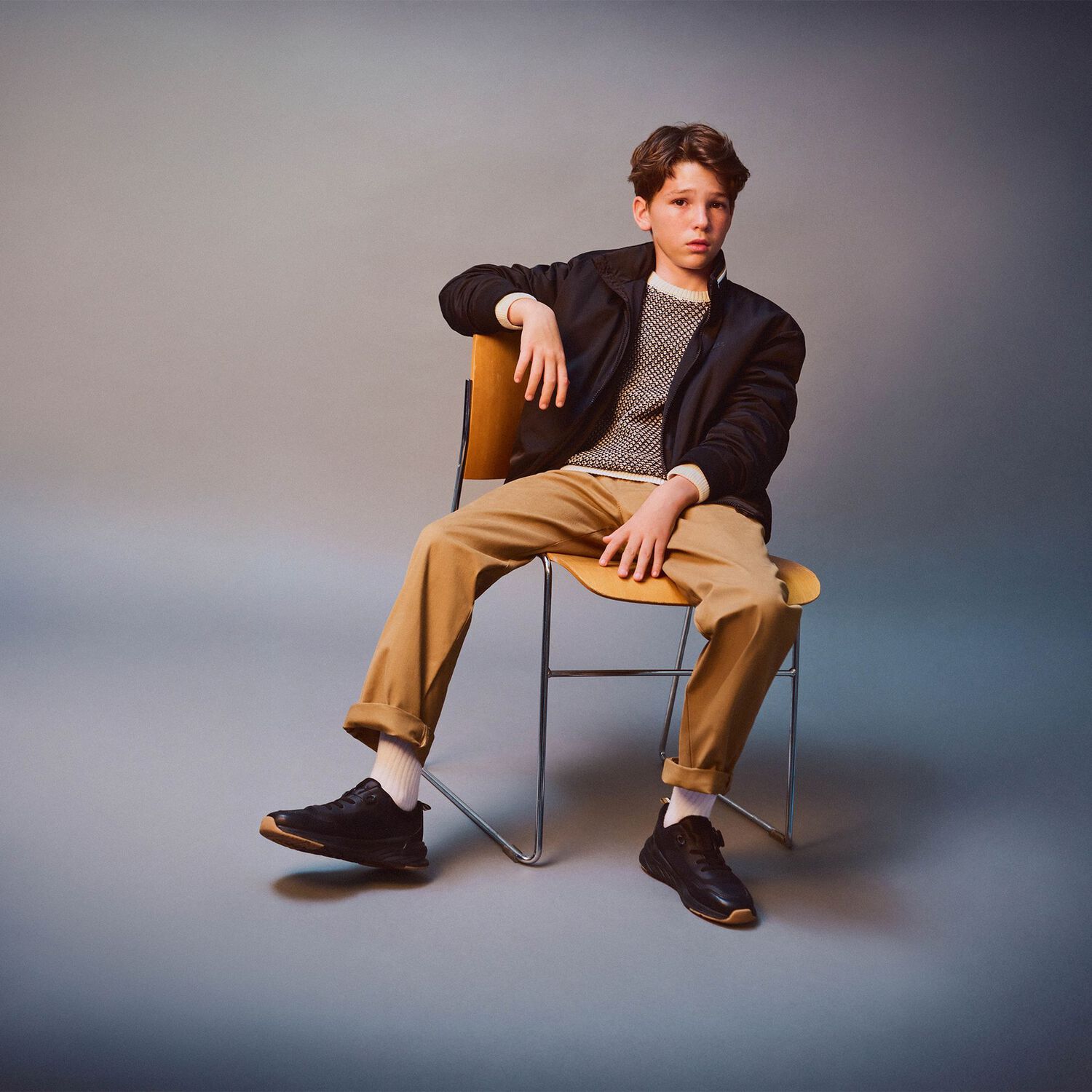 Boys Black Logo Padded Jacket, 1, hi-res