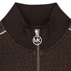 Girls Brown Logo Zip-Up Top, 1, hi-res