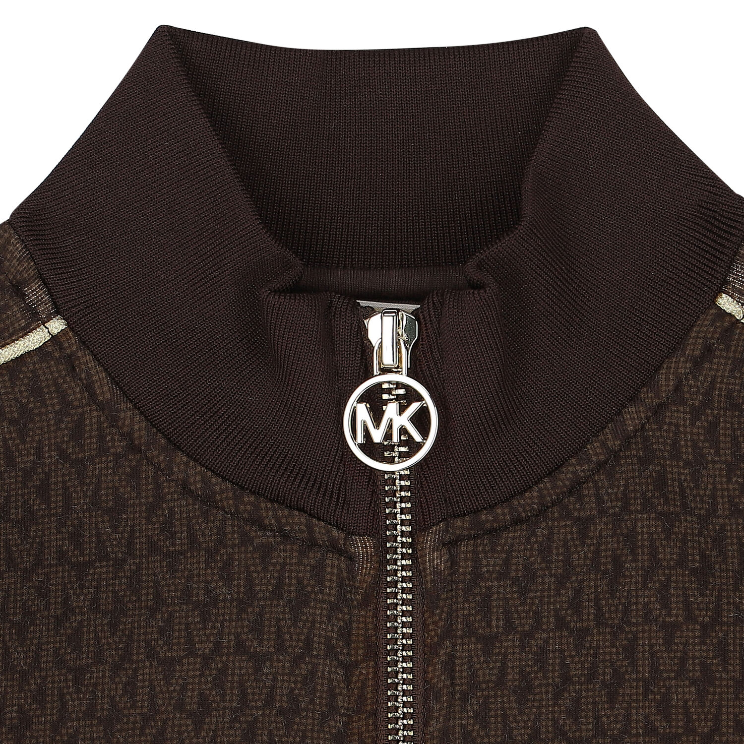 Girls Brown Logo Zip-Up Top, 1, hi-res