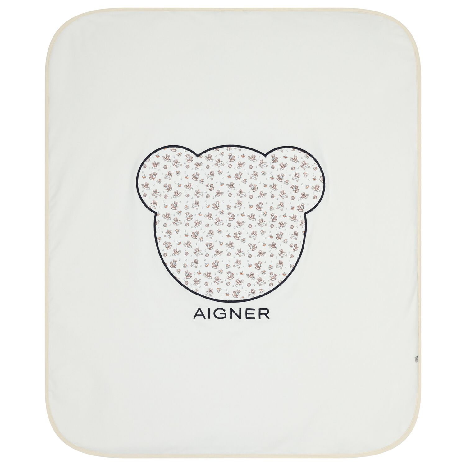 White & Beige Teddy Bear Baby Blanket, 1, hi-res