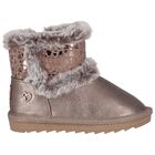 Younger Girls Gold Faux Leather Boots, 2, hi-res