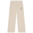 Girls Beige Heart Trousers, 1, hi-res