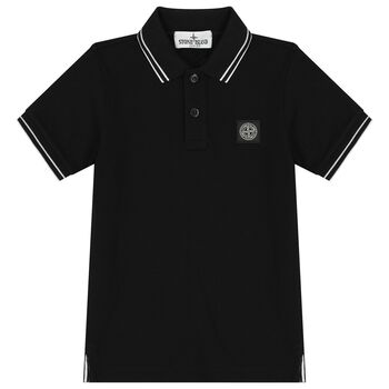 Boys Black Logo Polo Shirt