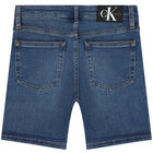 Boys Blue Denim Shorts, 1, hi-res