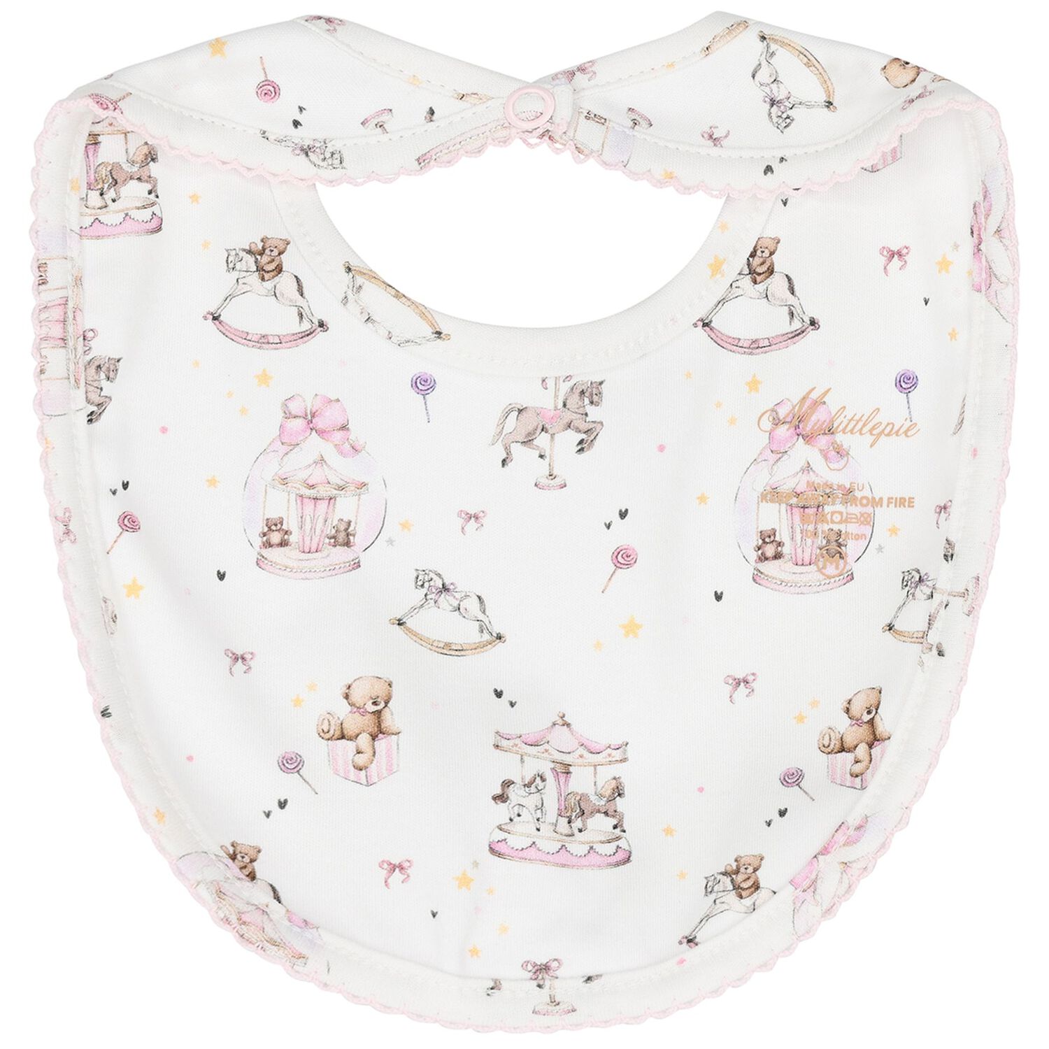 Baby Girls White & Pink Carousel Babygrow Set, 1, hi-res image number null