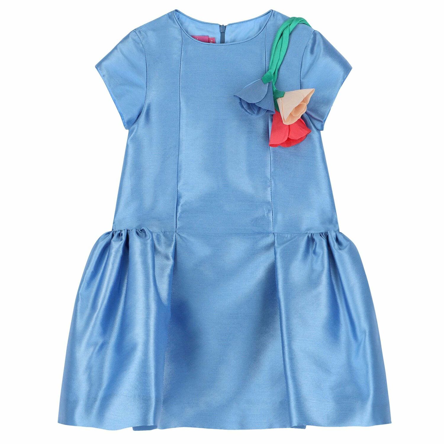 Girls Blue Floral Dress, 1, hi-res image number null