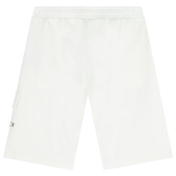 Boys White Logo Tape Shorts