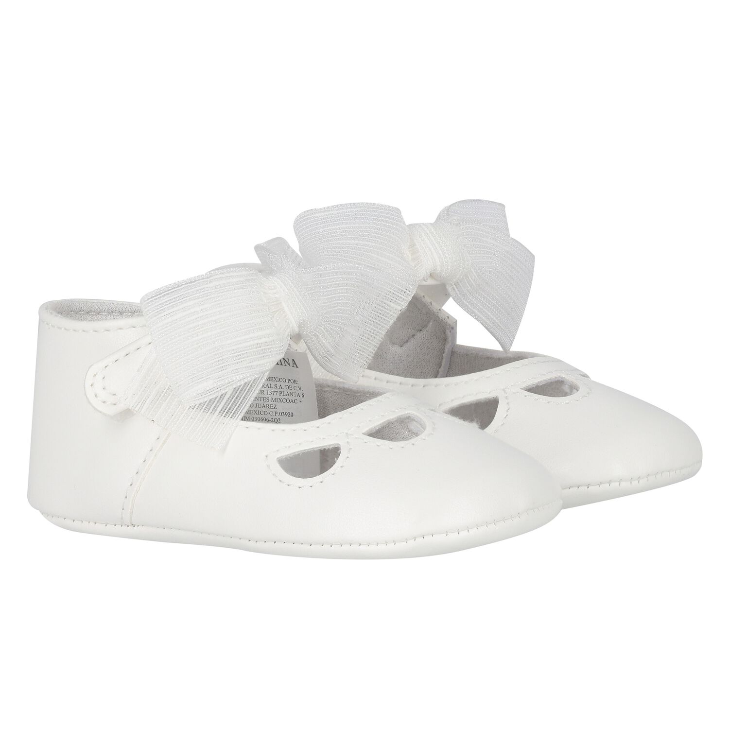 Baby Girls Ivory Bow Pre Walker Shoes, 1, hi-res