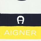 Boys White, Navy & Yellow Logo T-Shirt, 1, hi-res