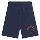 Boys Navy Blue Logo Shorts, 2, hi-res