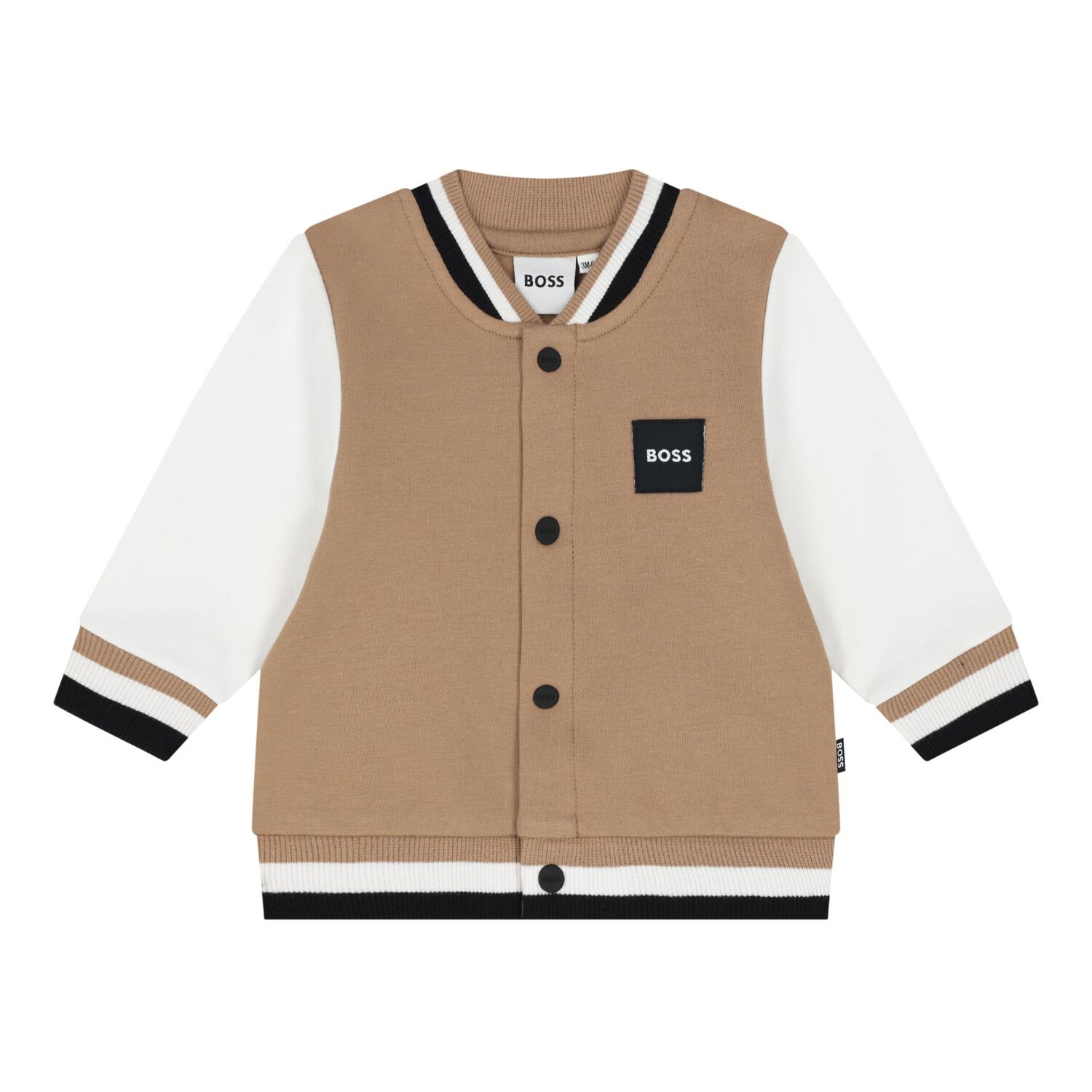 Baby Boys Beige & White Logo Tracksuit Gift Set, 1, hi-res