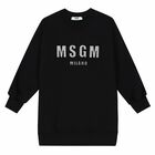 Girls Black Logo Sweatshirt Dress, 2, hi-res