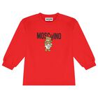 Younger Girls Red Teddy Bear Logo Dress, 2, hi-res