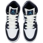 Blue & White Air Jordan 1 Mid Trainers, 6, hi-res