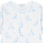 Baby Boys White & Blue Giraffe Babygrow, 1, hi-res