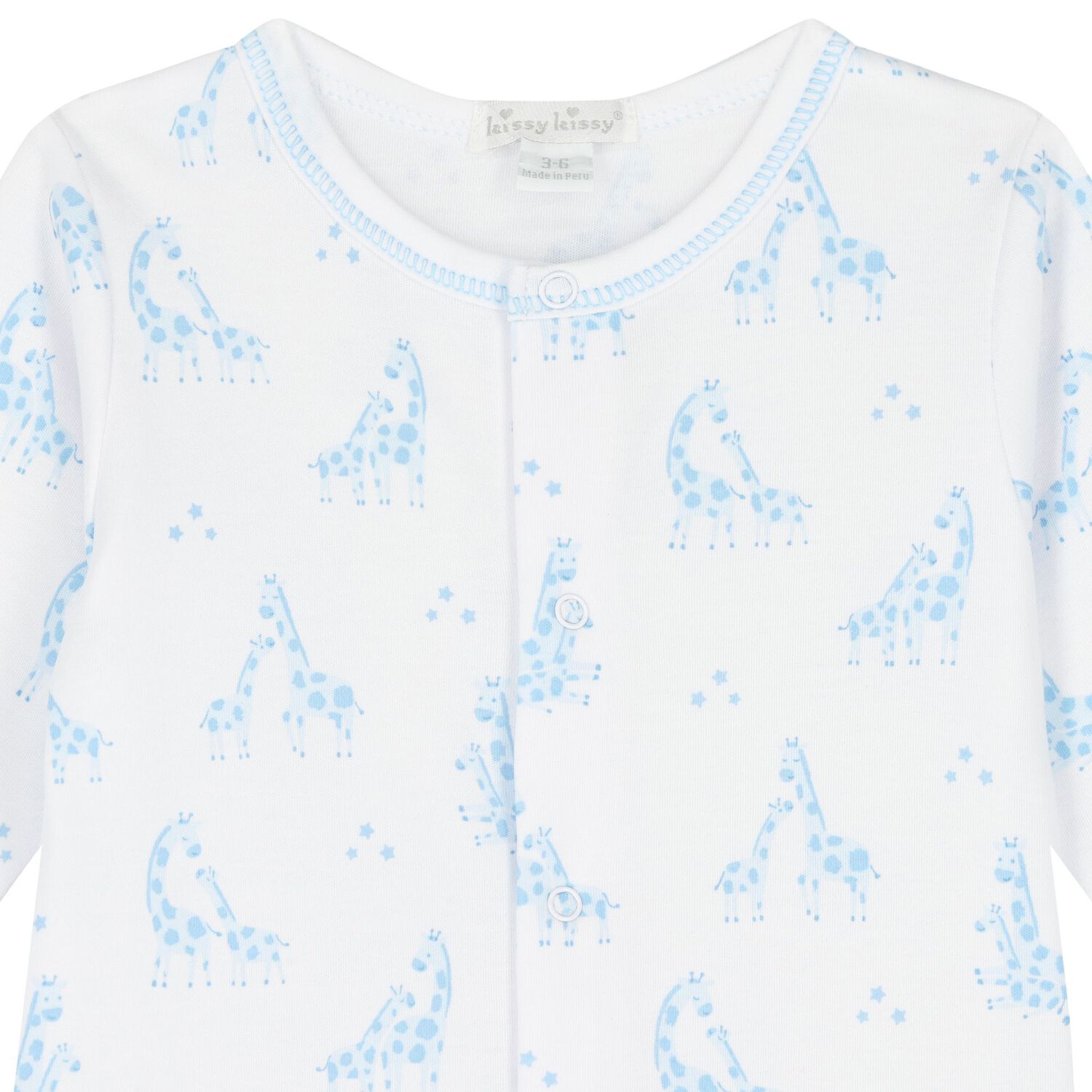 Baby Boys White & Blue Giraffe Babygrow, 1, hi-res
