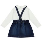 Younger Girls White & Blue Logo Skirt Set, 2, hi-res