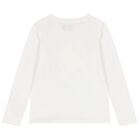 Girls Ivory Polo Bear Long Sleeve Top, 1, hi-res