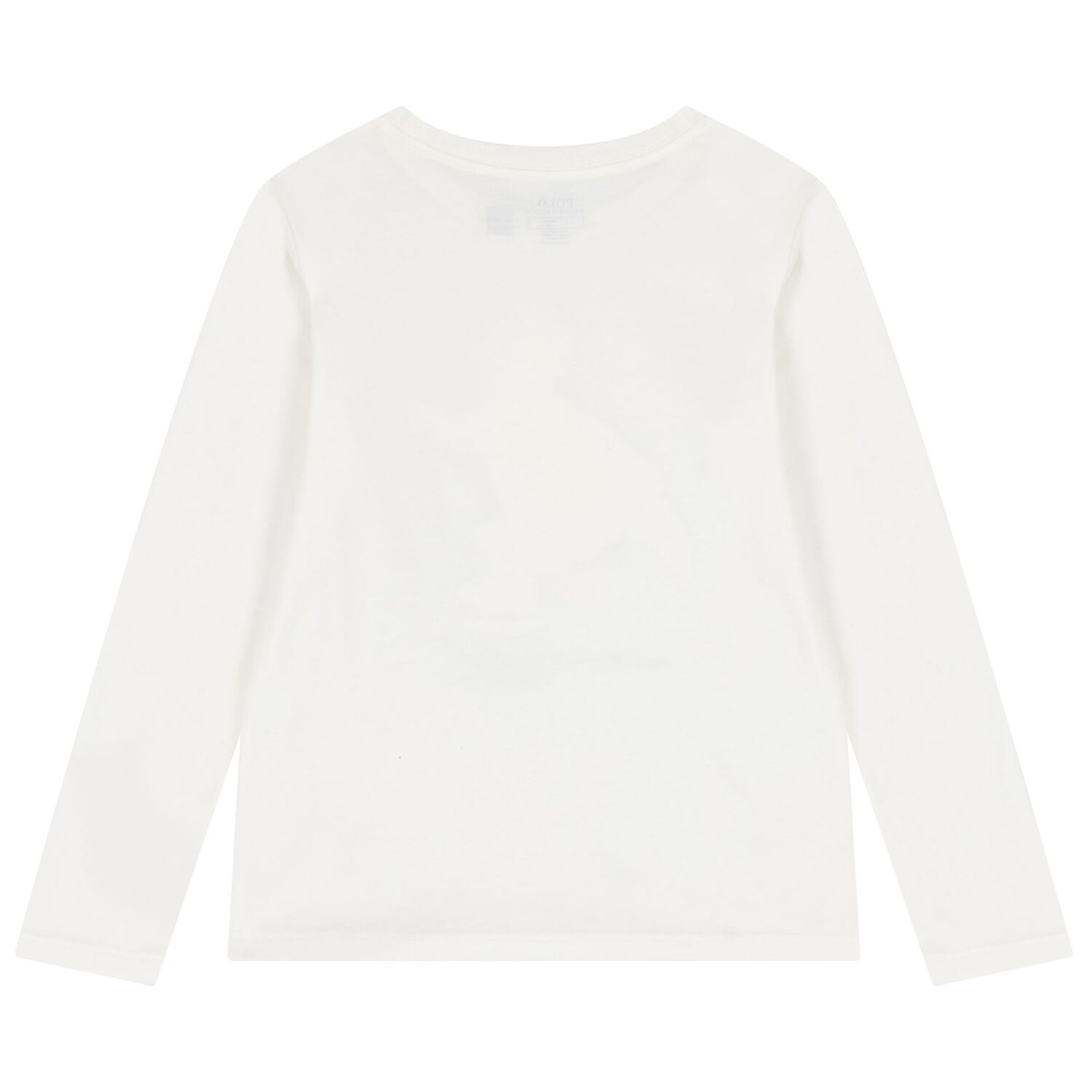 Girls Ivory Polo Bear Long Sleeve Top, 1, hi-res